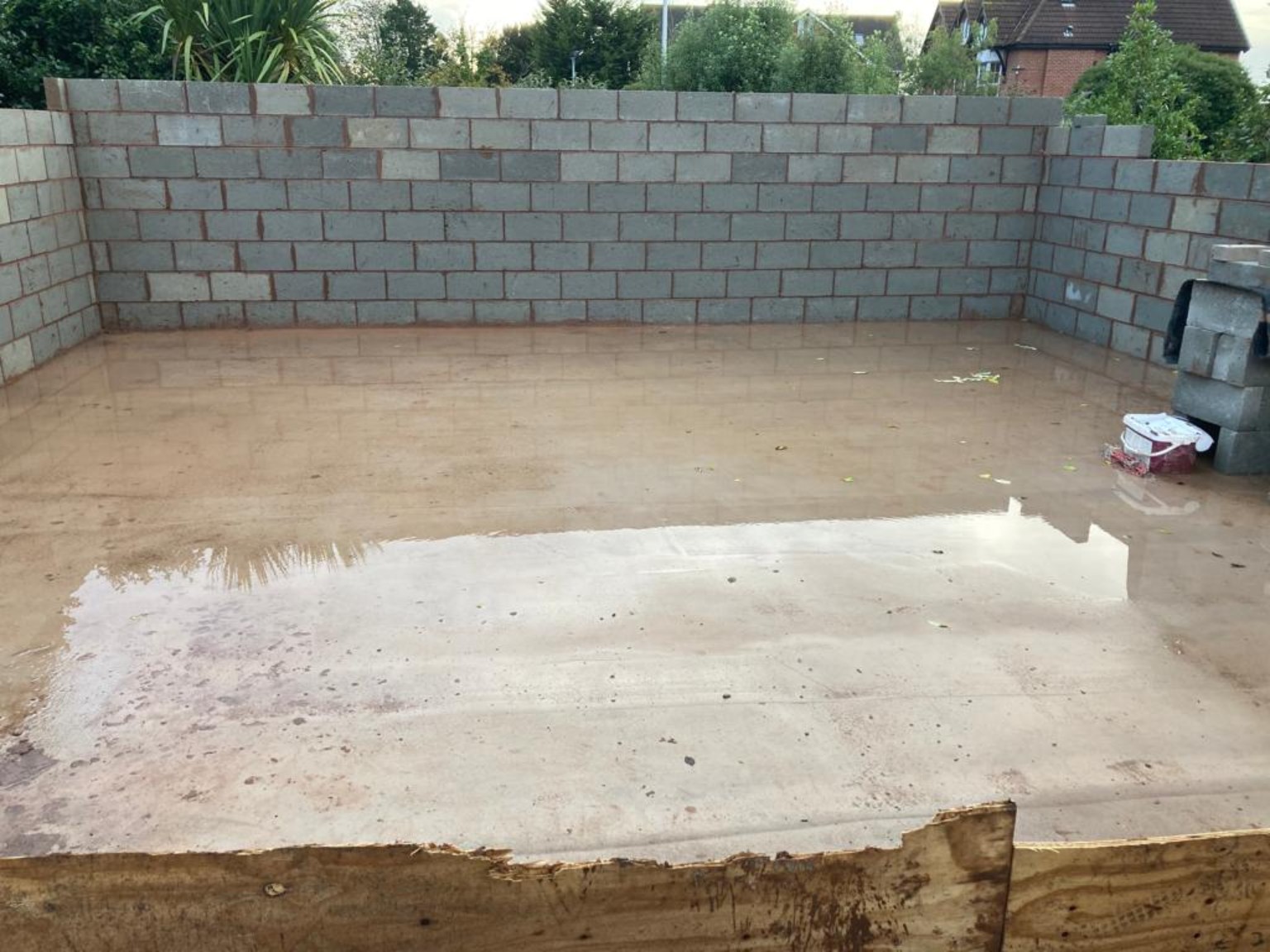 Completed concrete slab