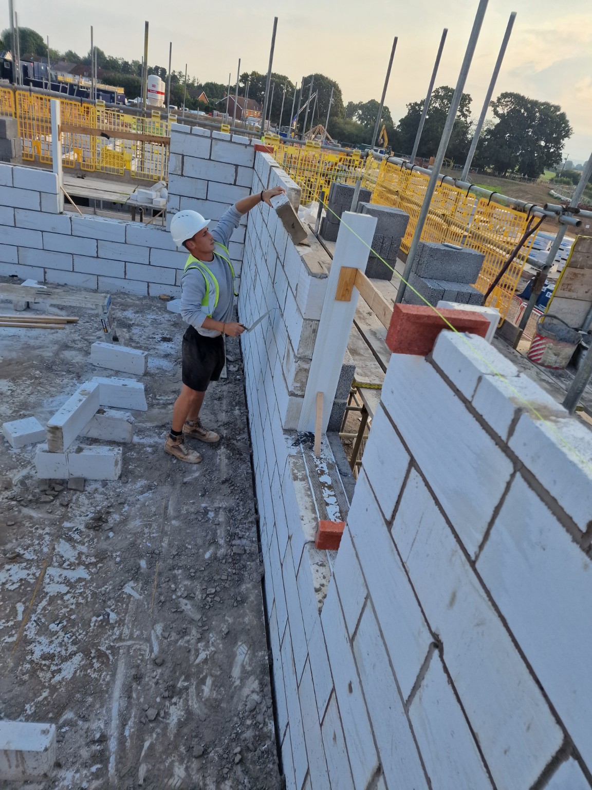 New-build blockwork on housing plot
