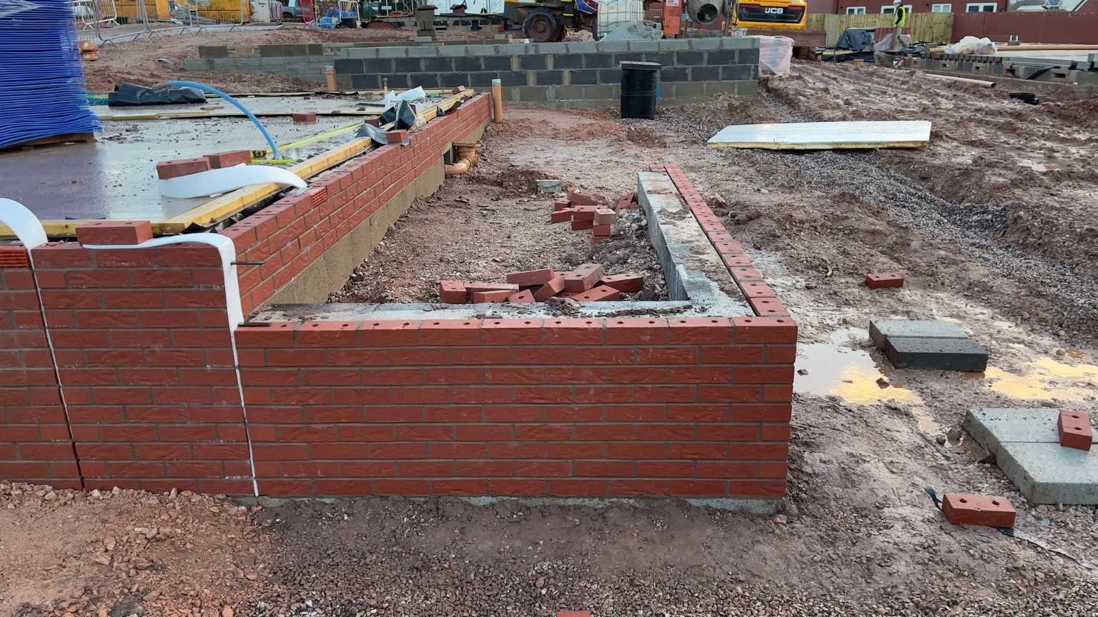 Housing development substructure masonry